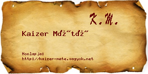 Kaizer Máté névjegykártya
