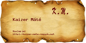 Kaizer Máté névjegykártya